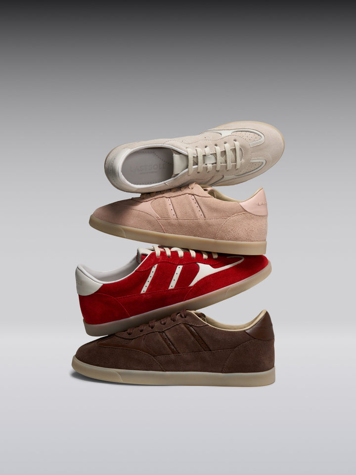 Pantofi sport LALAS din piele de căprioară nude pentru femei