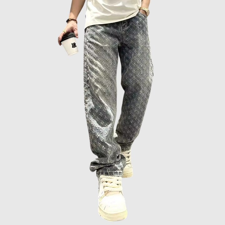 Pantaloni din denim Jacquard