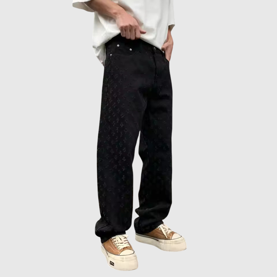 Pantaloni din denim Jacquard