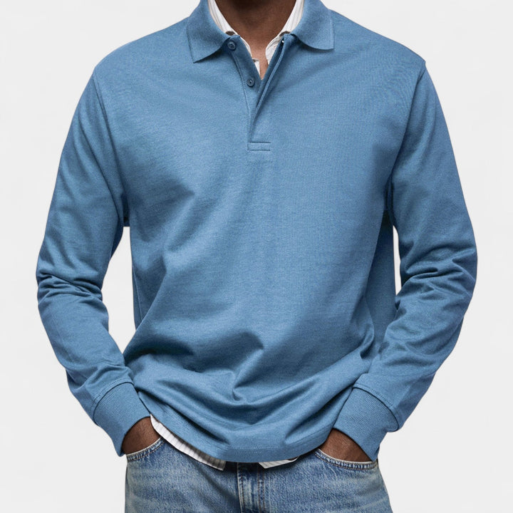 Tomáš – Polo elegant pentru bărbați cu mânecă lungă