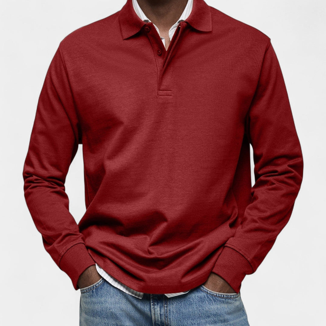 Tomáš – Polo elegant pentru bărbați cu mânecă lungă