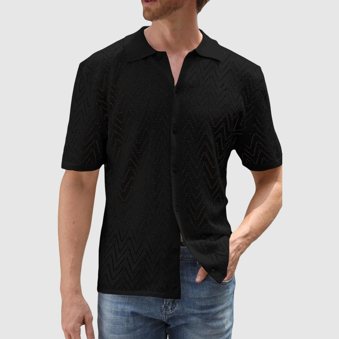 Libuše – Camasa tricotată cu model în formă de zigzag