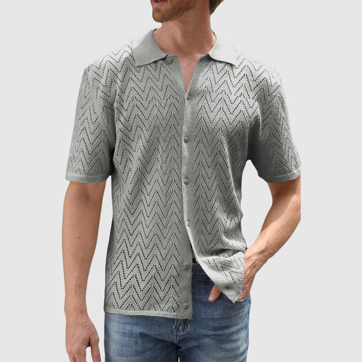 Libuše – Camasa tricotată cu model în formă de zigzag