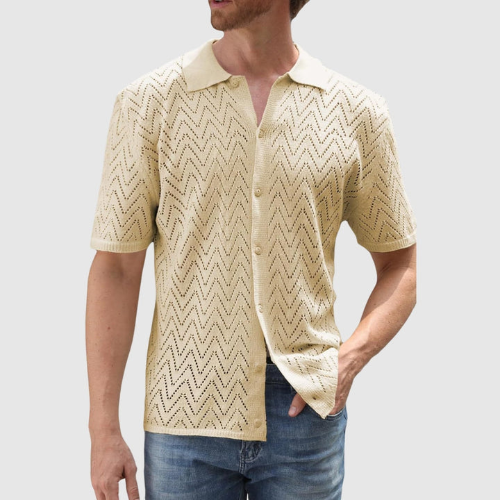 Libuše – Camasa tricotată cu model în formă de zigzag