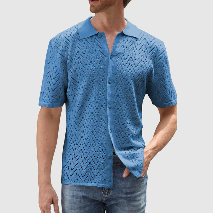 Libuše – Camasa tricotată cu model în formă de zigzag