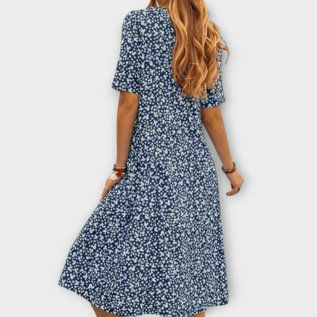 Paula - Rochie elegantă cu imprimeu floral din material premium