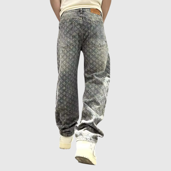 Pantaloni din denim Jacquard