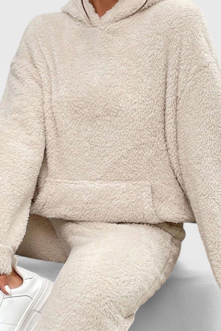 Rivae - Set de pijama și hanorac din pluș pentru purtat confortabil