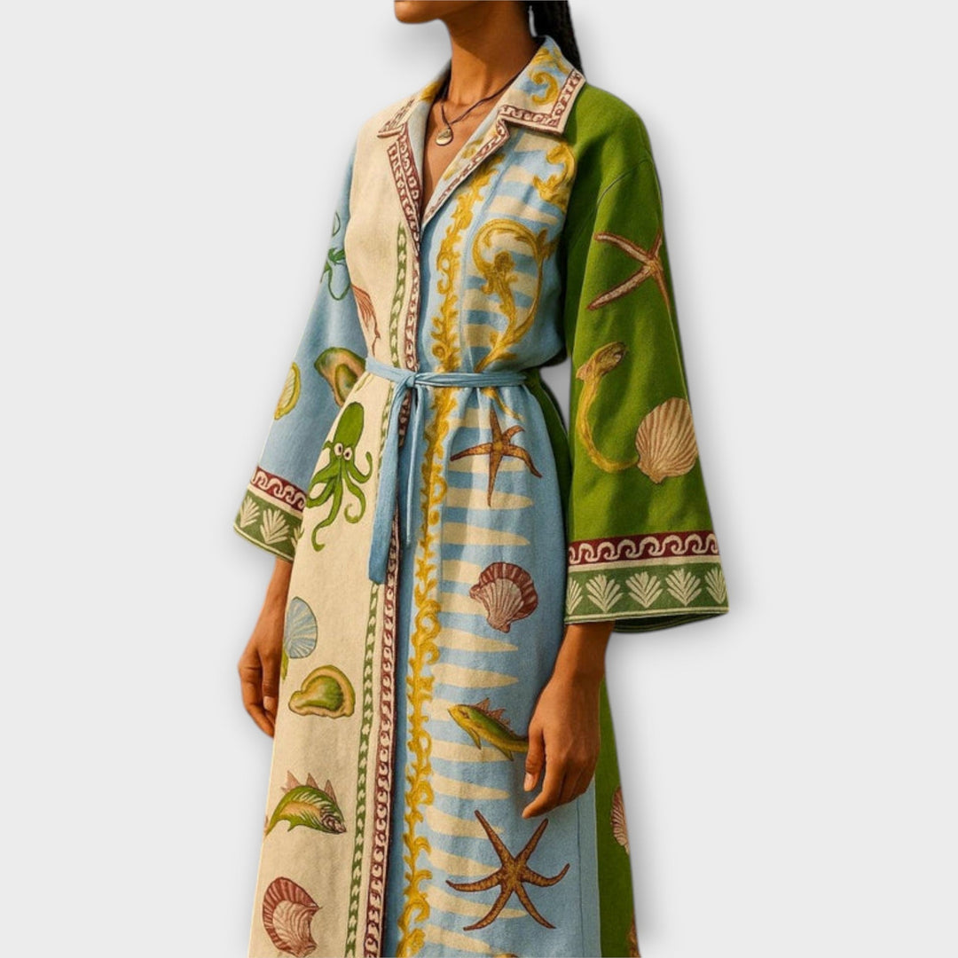 Jule - Rochii midi tipărite din twill cu curea