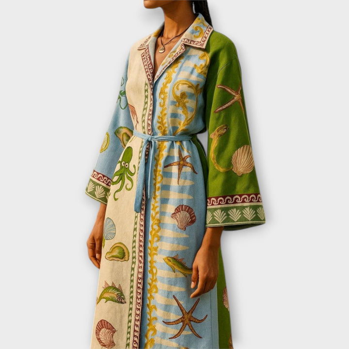 Jule - Rochii midi tipărite din twill cu curea