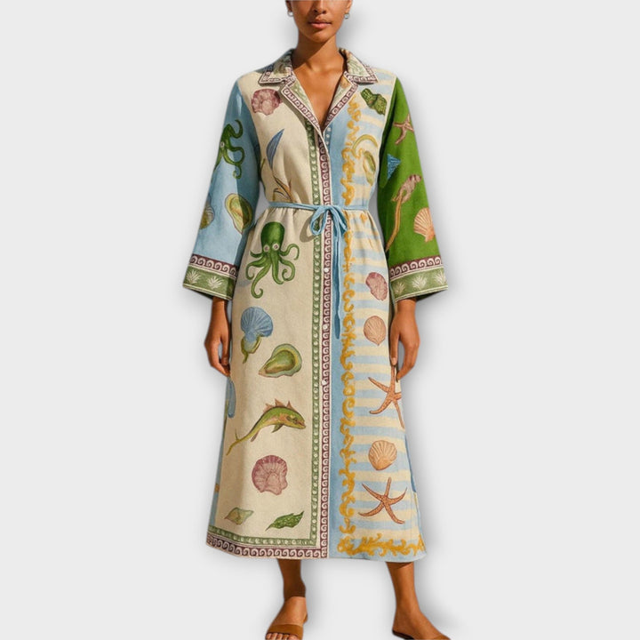 Jule - Rochii midi tipărite din twill cu curea