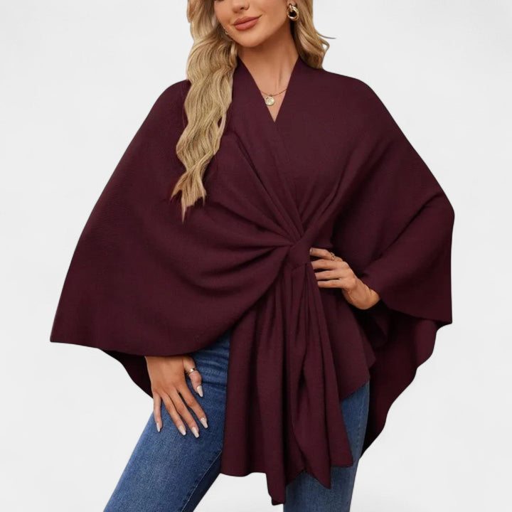 Daniela – Poncho elegant și vaporoasă cu nod