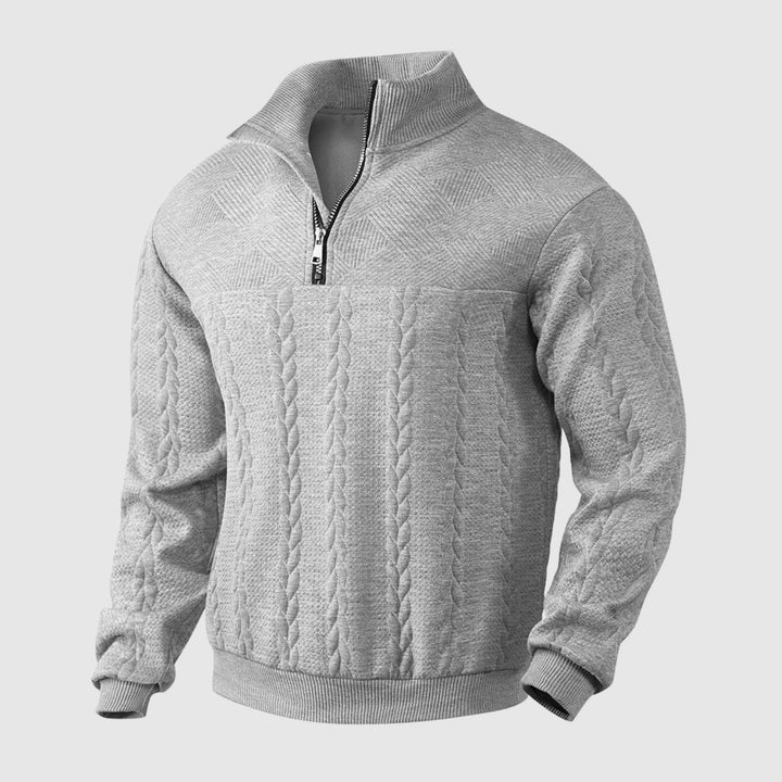 Libuše – Pulover premium cu fermoar în formă de pătrățel