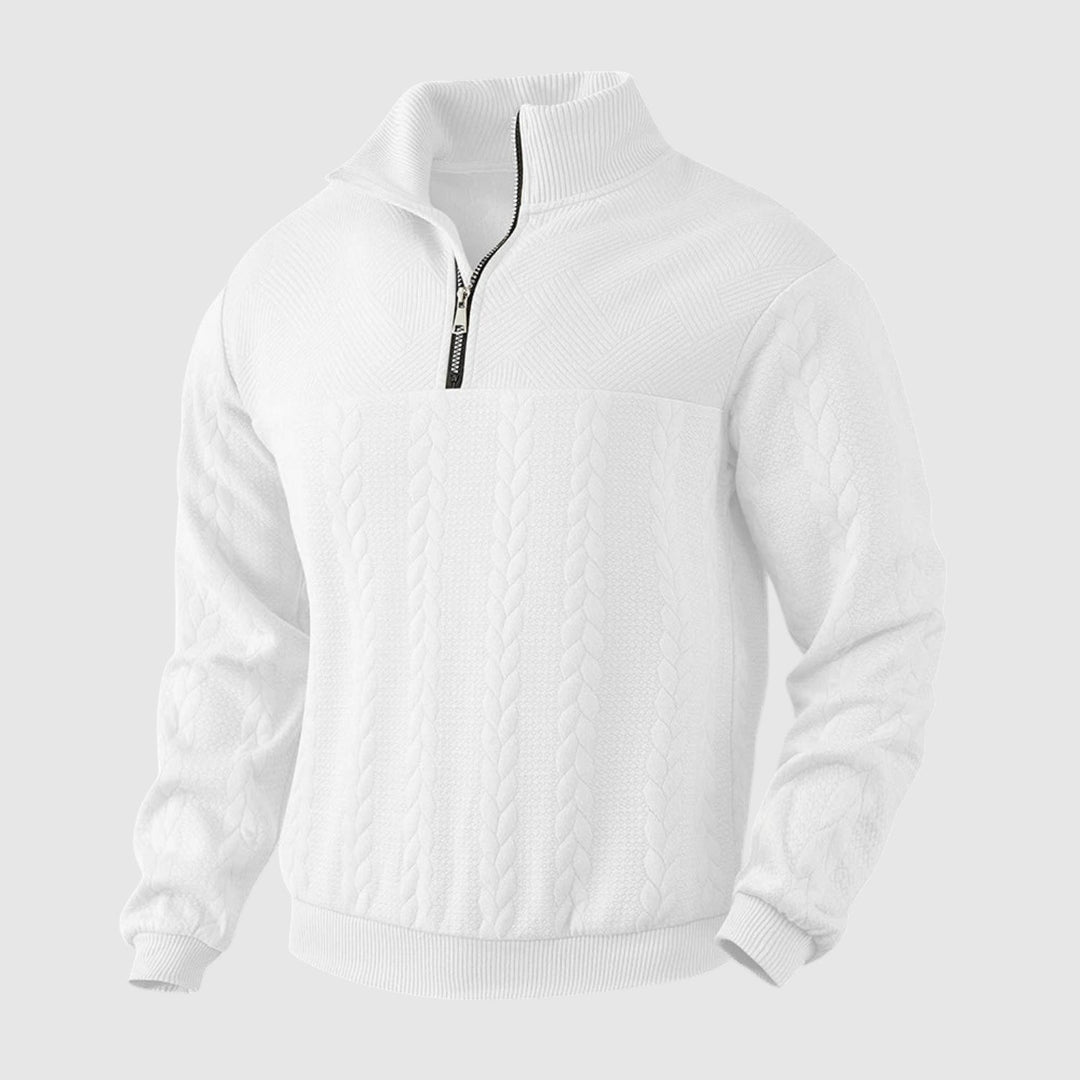 Libuše – Pulover premium cu fermoar în formă de pătrățel