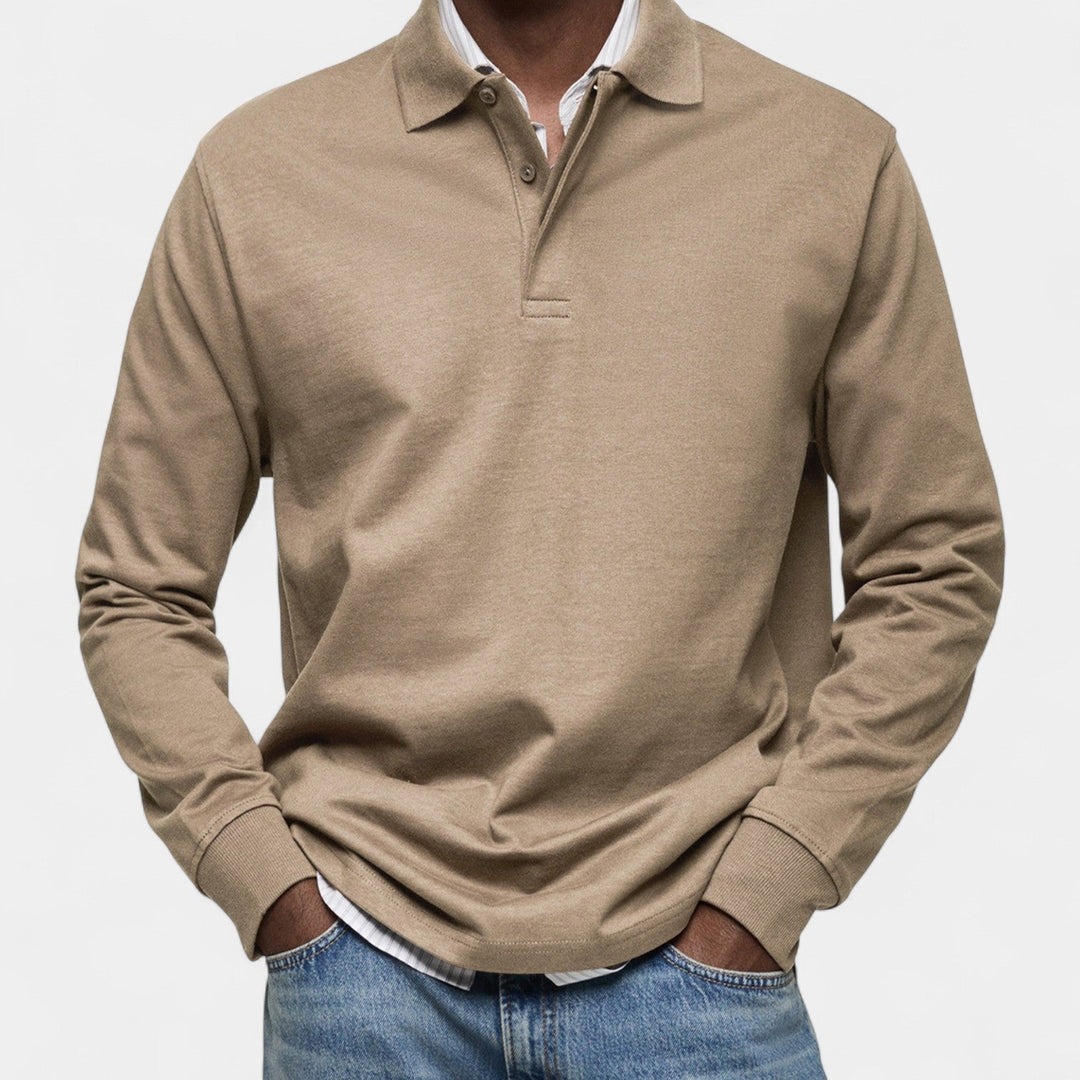 Tomáš – Polo elegant pentru bărbați cu mânecă lungă