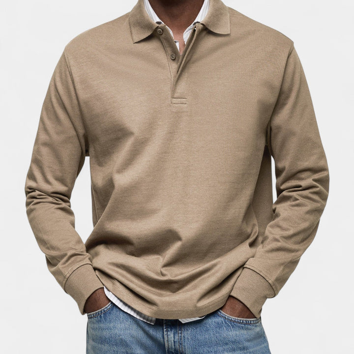 Tomáš – Polo elegant pentru bărbați cu mânecă lungă