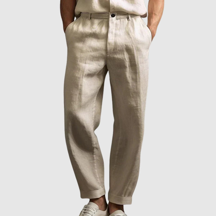 Libuše- Pantaloni de vară din bumbac și in