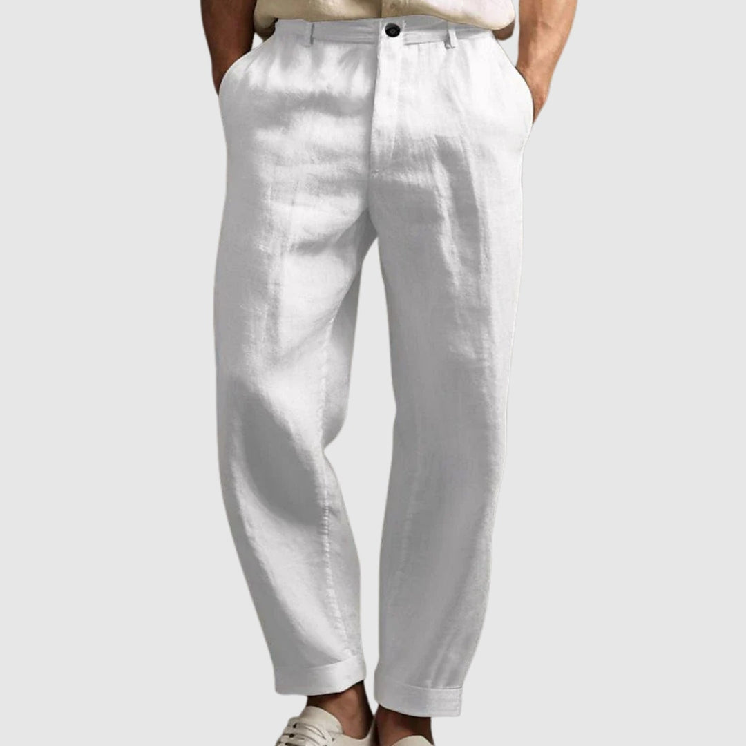 Libuše- Pantaloni de vară din bumbac și in