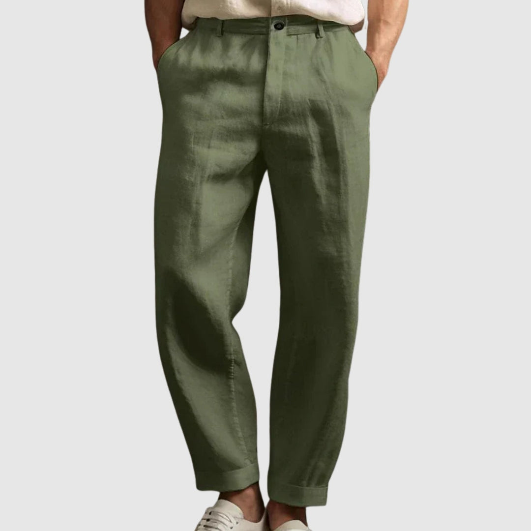 Libuše- Pantaloni de vară din bumbac și in