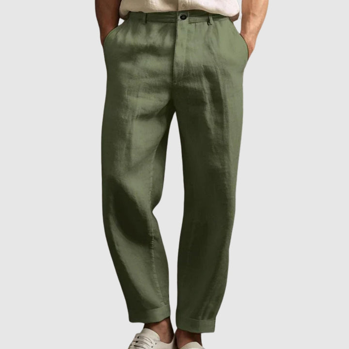 Libuše- Pantaloni de vară din bumbac și in