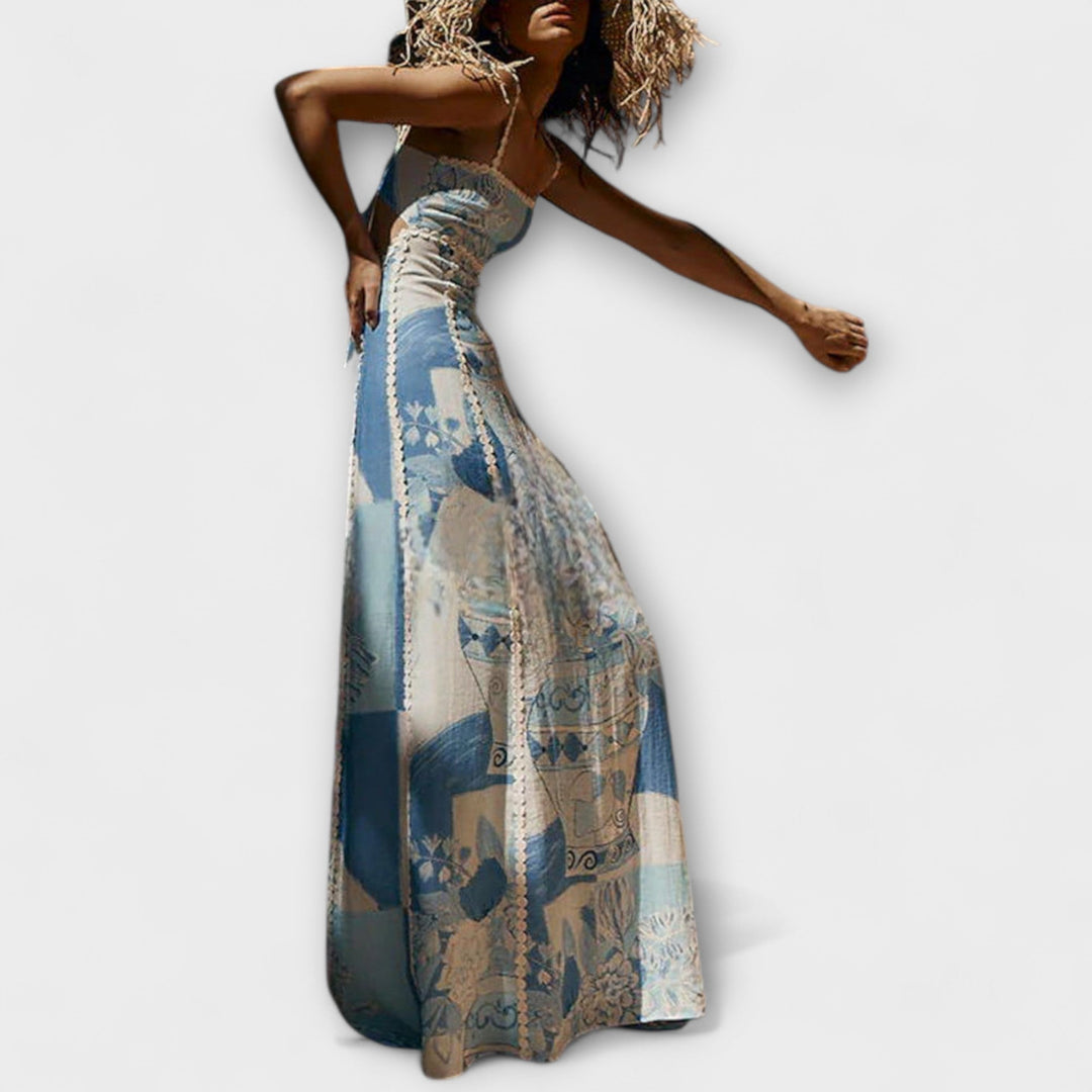 Terasa Ric Ric - Rochie maxi din in cu croială amplă