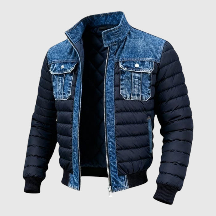Jakub - Geacă de outdoor vintage pentru bărbați cu patchwork din denim