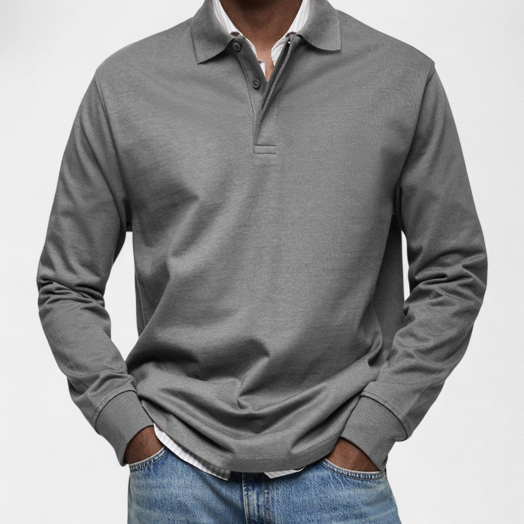 Tomáš – Polo elegant pentru bărbați cu mânecă lungă