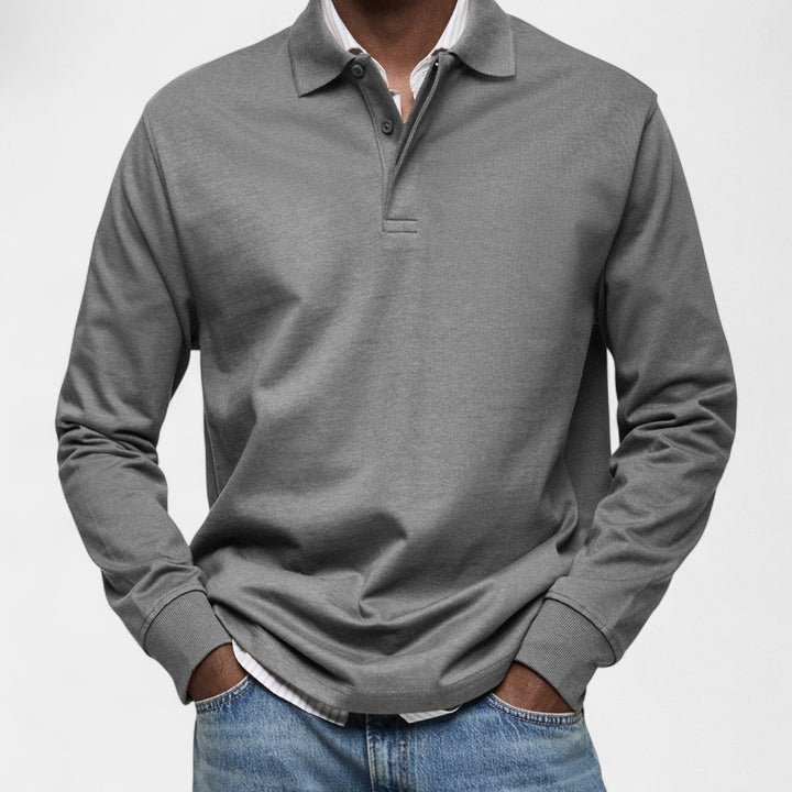 Tomáš – Polo elegant pentru bărbați cu mânecă lungă