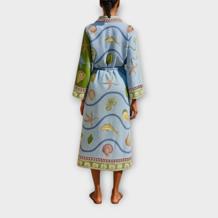 Jule - Rochii midi tipărite din twill cu curea