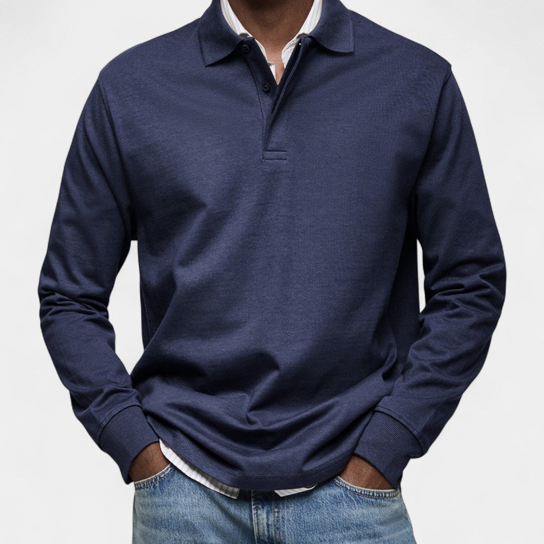 Tomáš – Polo elegant pentru bărbați cu mânecă lungă