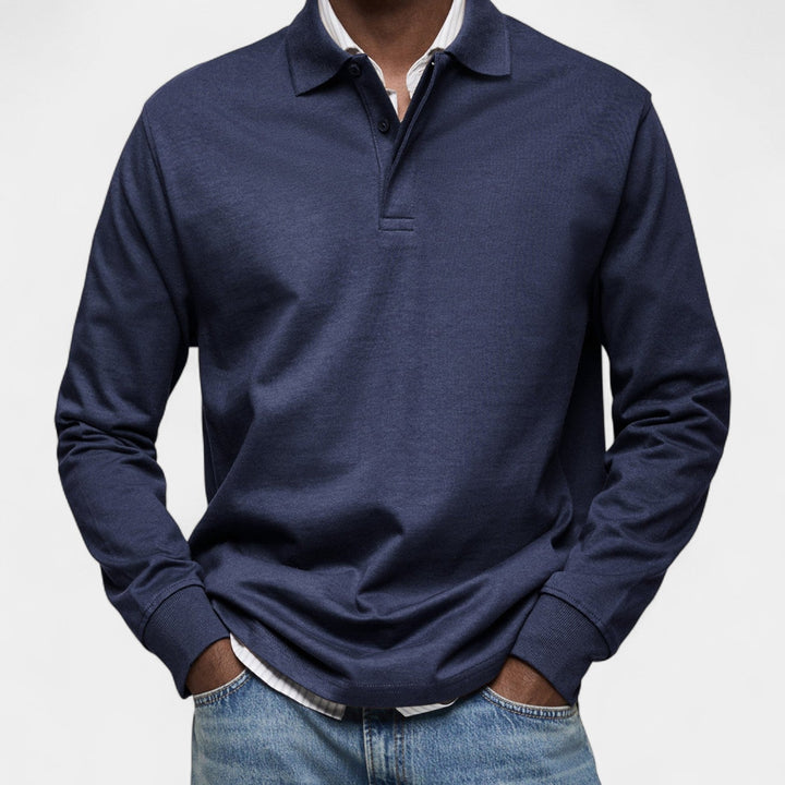 Tomáš – Polo elegant pentru bărbați cu mânecă lungă