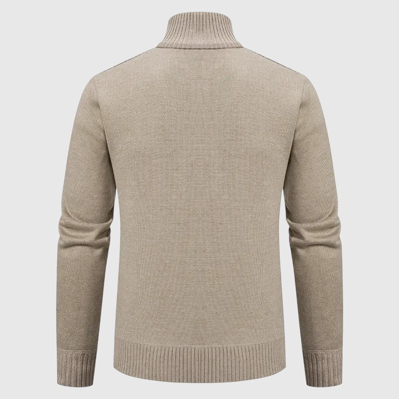 Jakub – Pulover tricotat cu fermoar și guler înalt
