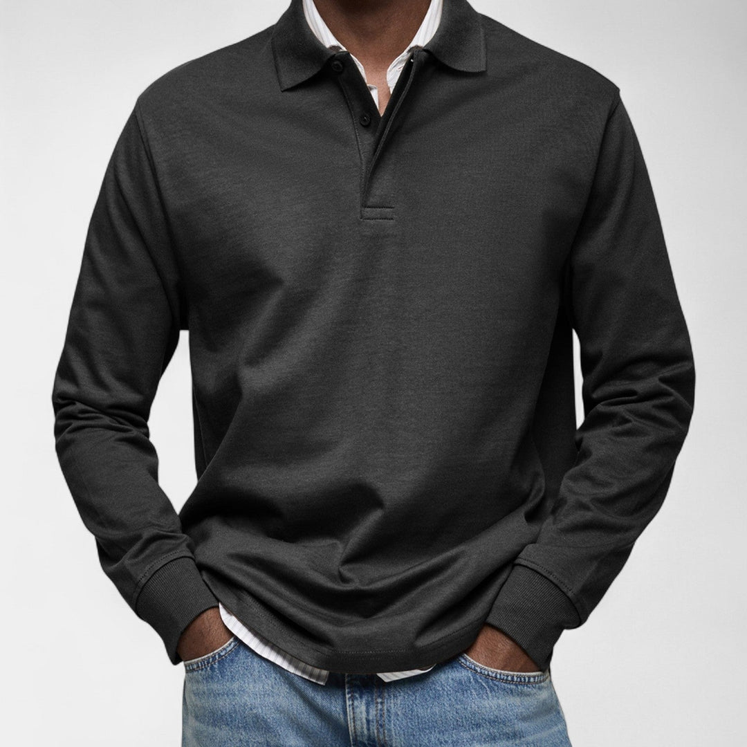 Tomáš – Polo elegant pentru bărbați cu mânecă lungă