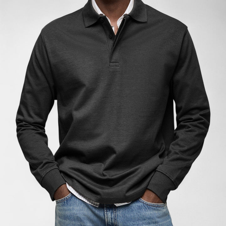 Tomáš – Polo elegant pentru bărbați cu mânecă lungă