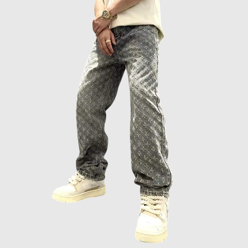 Pantaloni din denim Jacquard