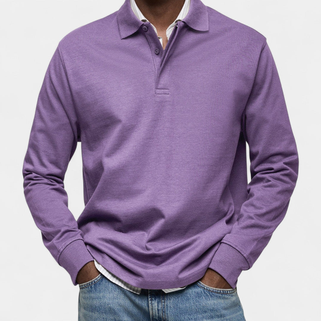 Tomáš – Polo elegant pentru bărbați cu mânecă lungă