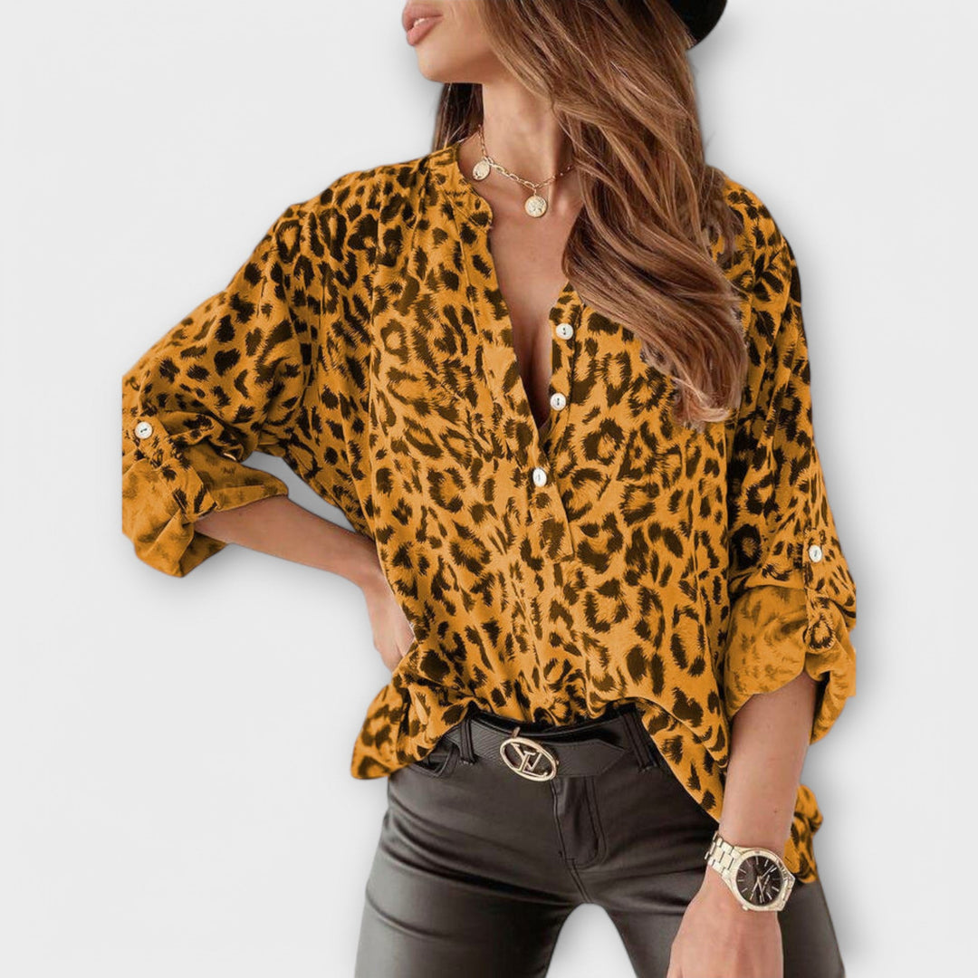Biserka - Bluza Modernă cu Imprimeu Leopard