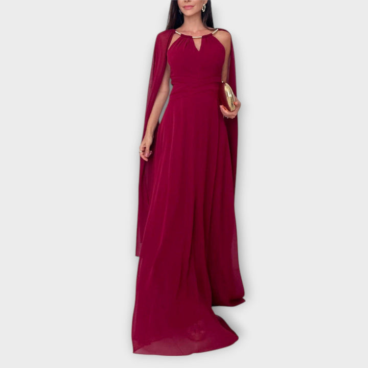 Mabel - Rochie maxi elegantă cu Palton și Decolteu înalt