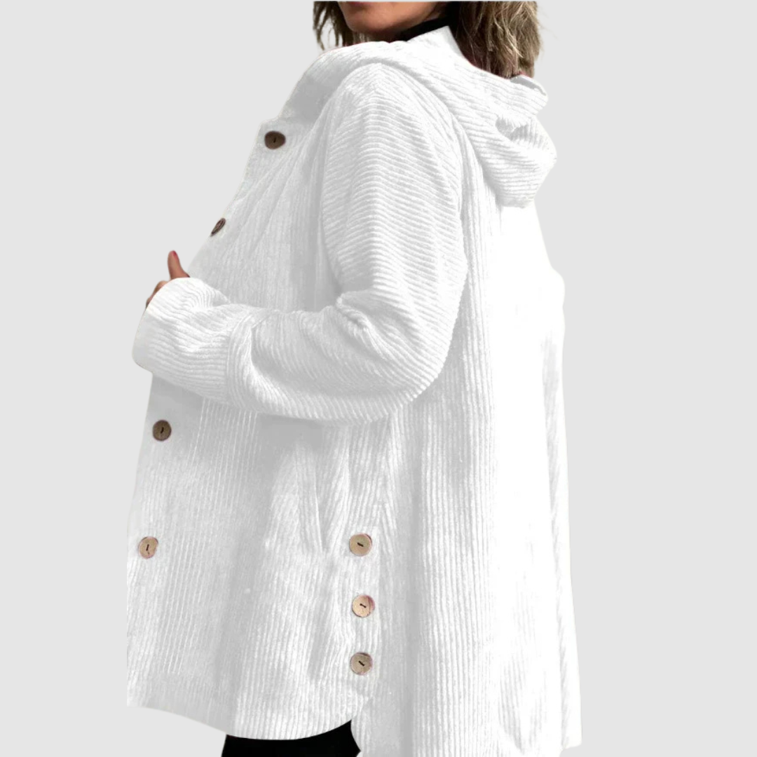 Stella - Jachetă confortabilă din catifea cu glugă