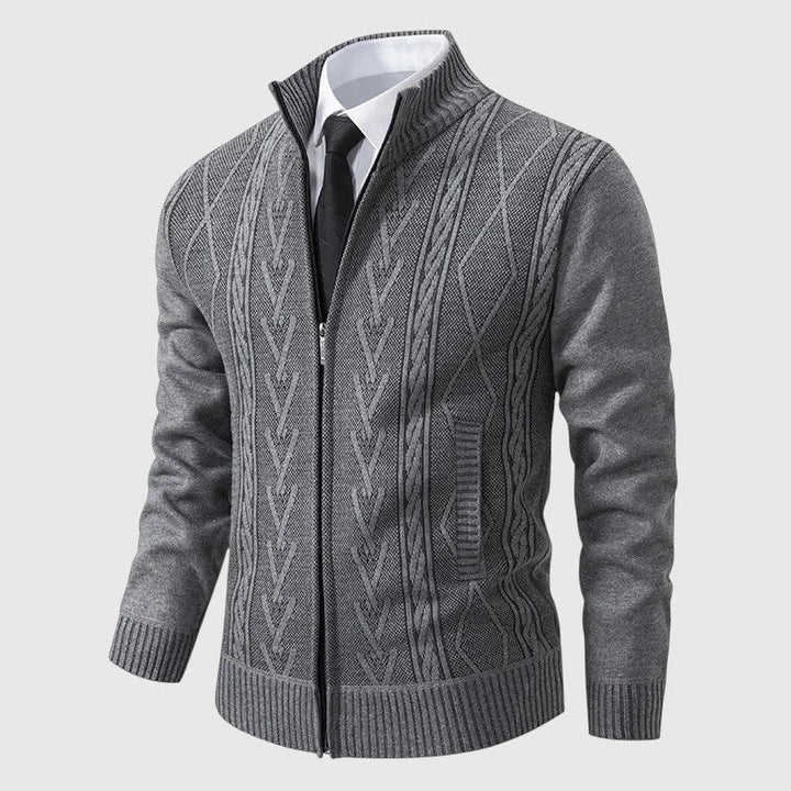Jakub – Pulover tricotat cu fermoar și guler înalt