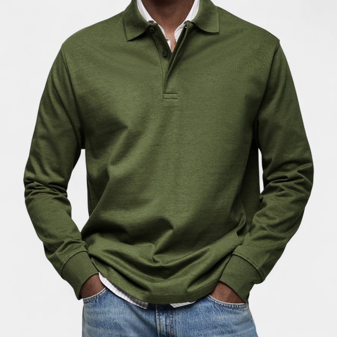 Tomáš – Polo elegant pentru bărbați cu mânecă lungă