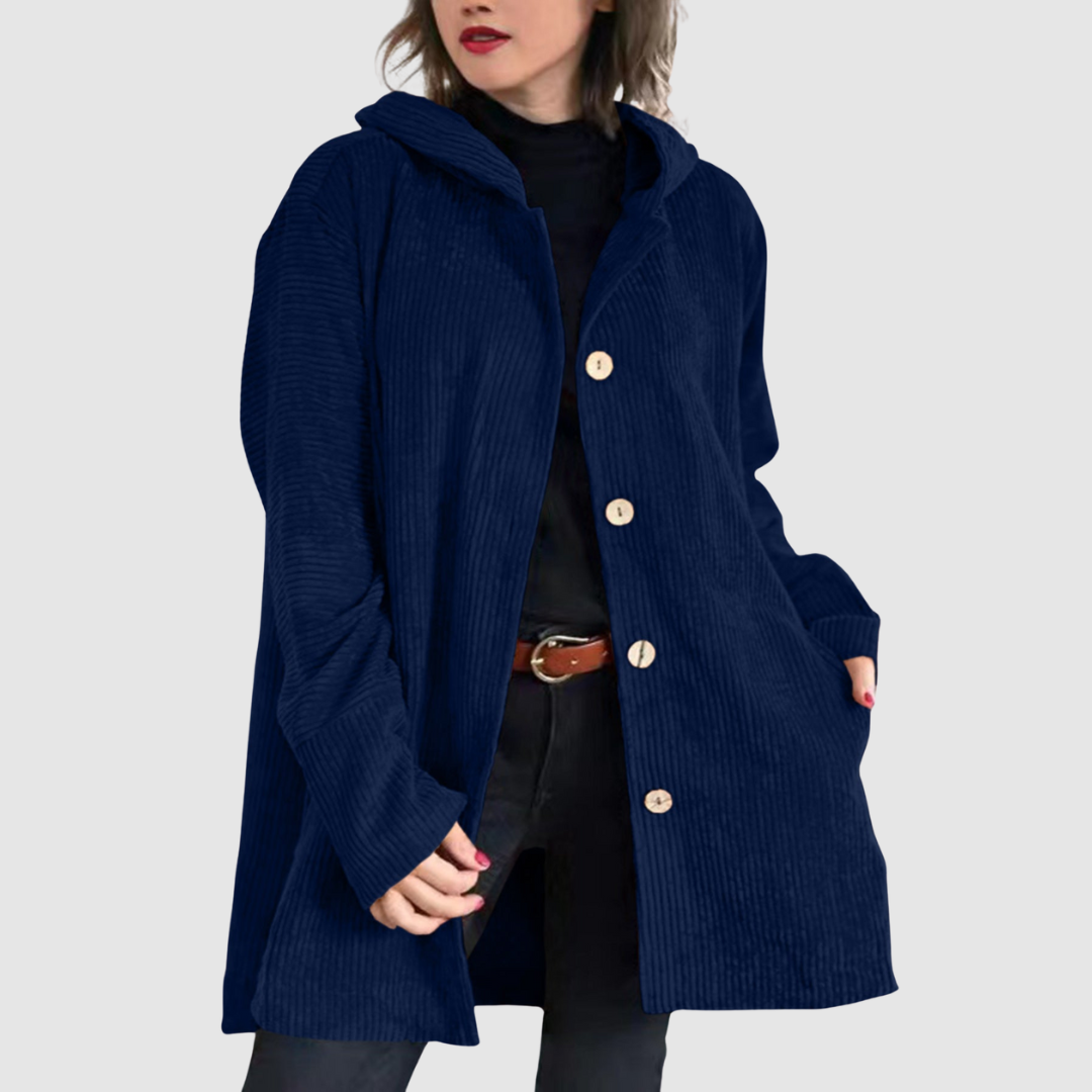 Stella - Jachetă confortabilă din catifea cu glugă