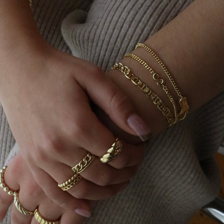 Maruša - Inele cu Lanț cu Mărime Reglabilă