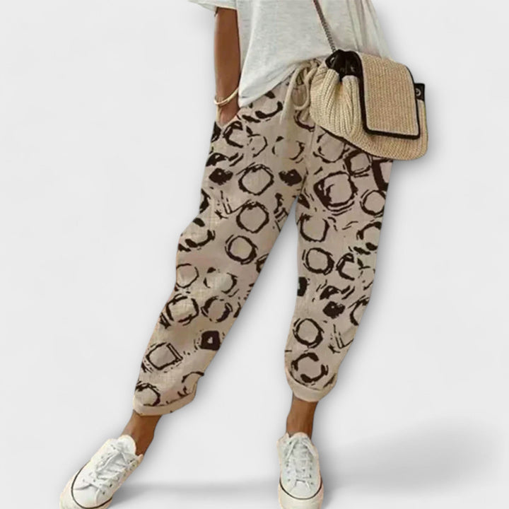 Pantaloni confortabili din bumbac și in pentru burga