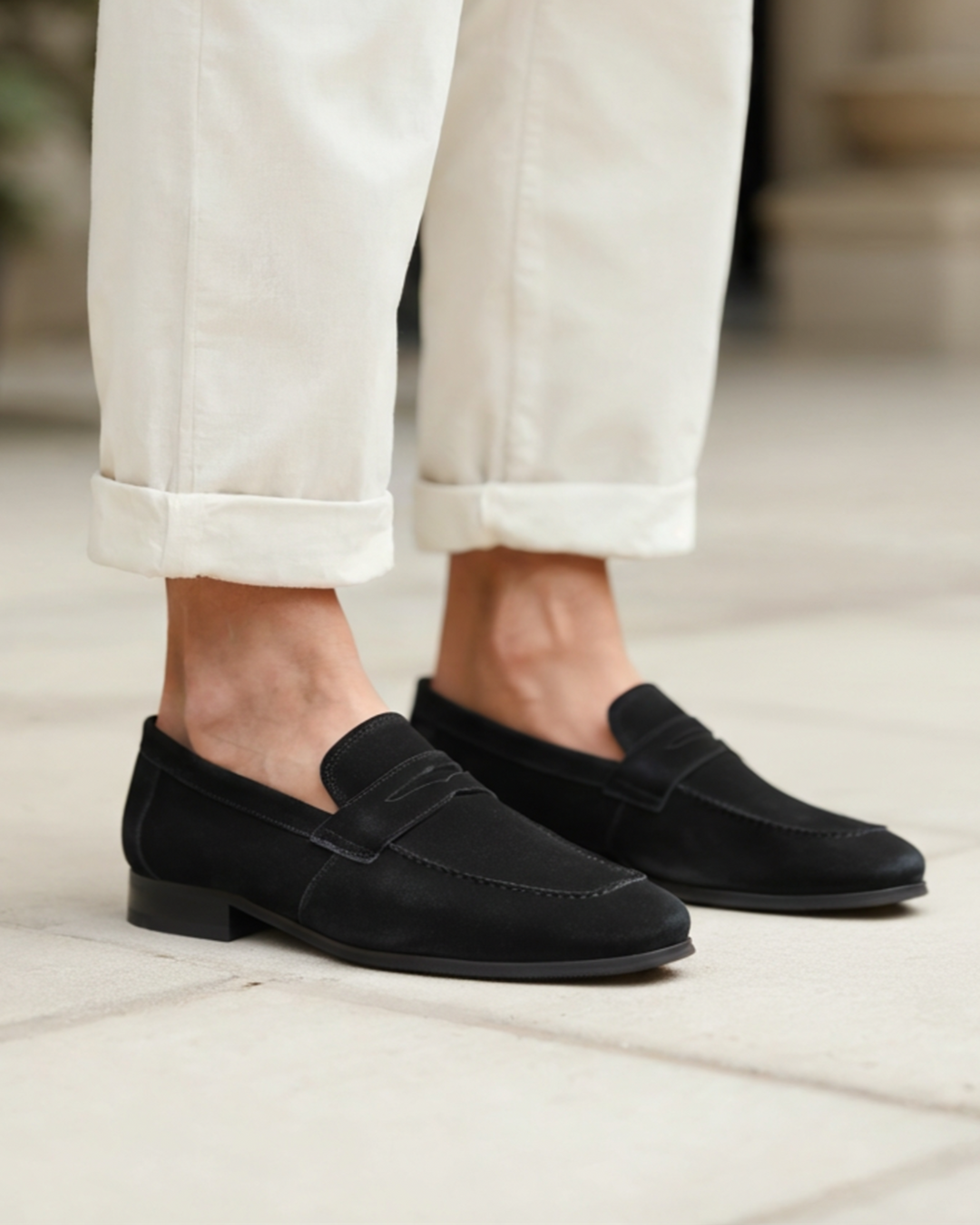 Pantofi Penny Loafer din piele nubuc