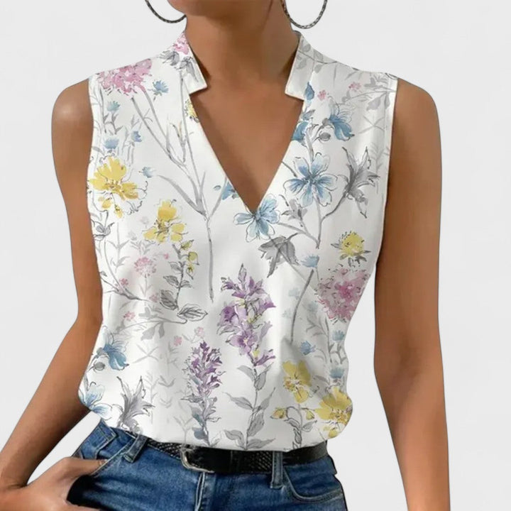 Simona - Top moale de vară cu decolteu în V