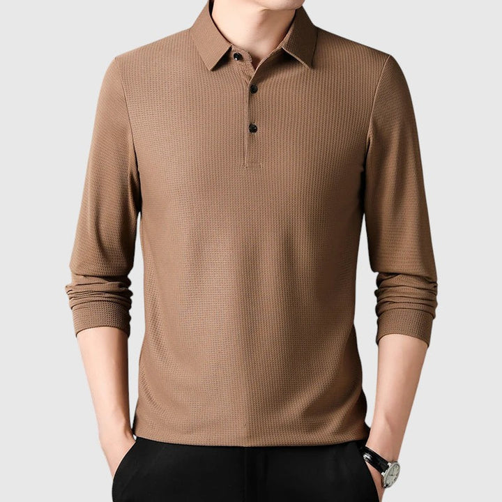 Libuše - Camisa polo elegantă pentru bărbați cu mânecă lungă