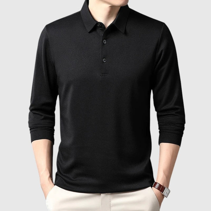Libuše - Camisa polo elegantă pentru bărbați cu mânecă lungă