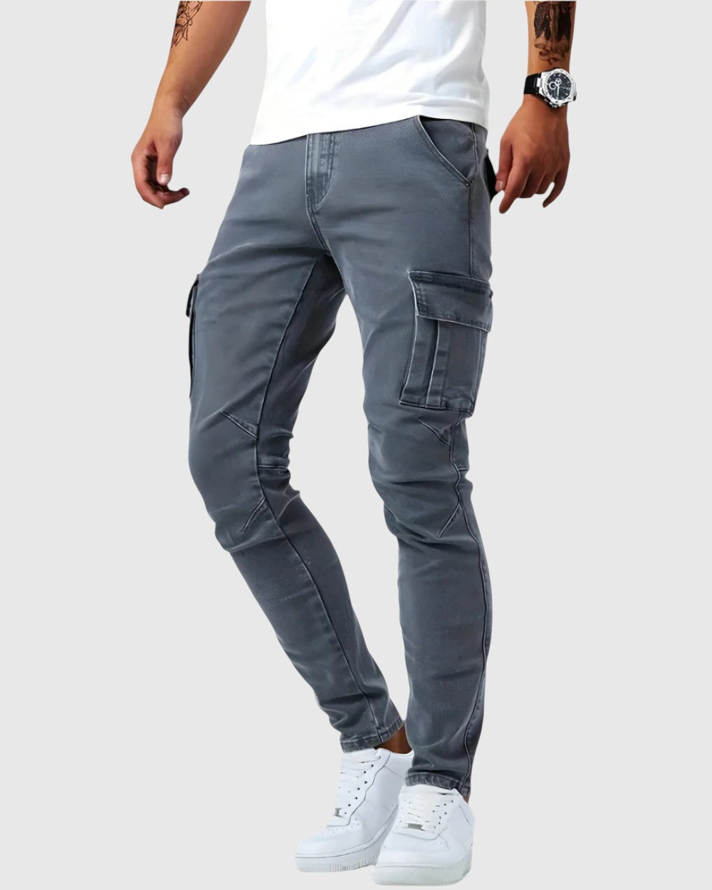 Marino – Pantaloni cargo cu elasticitate