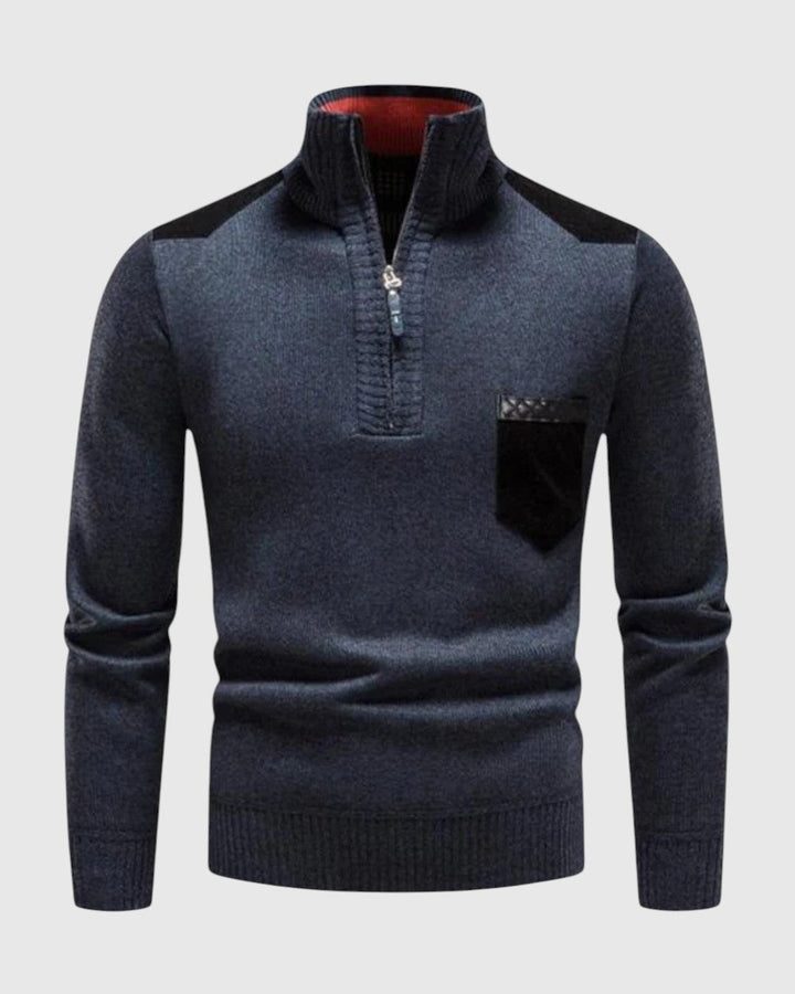 Libuše- Pulover din lână cu fermoar